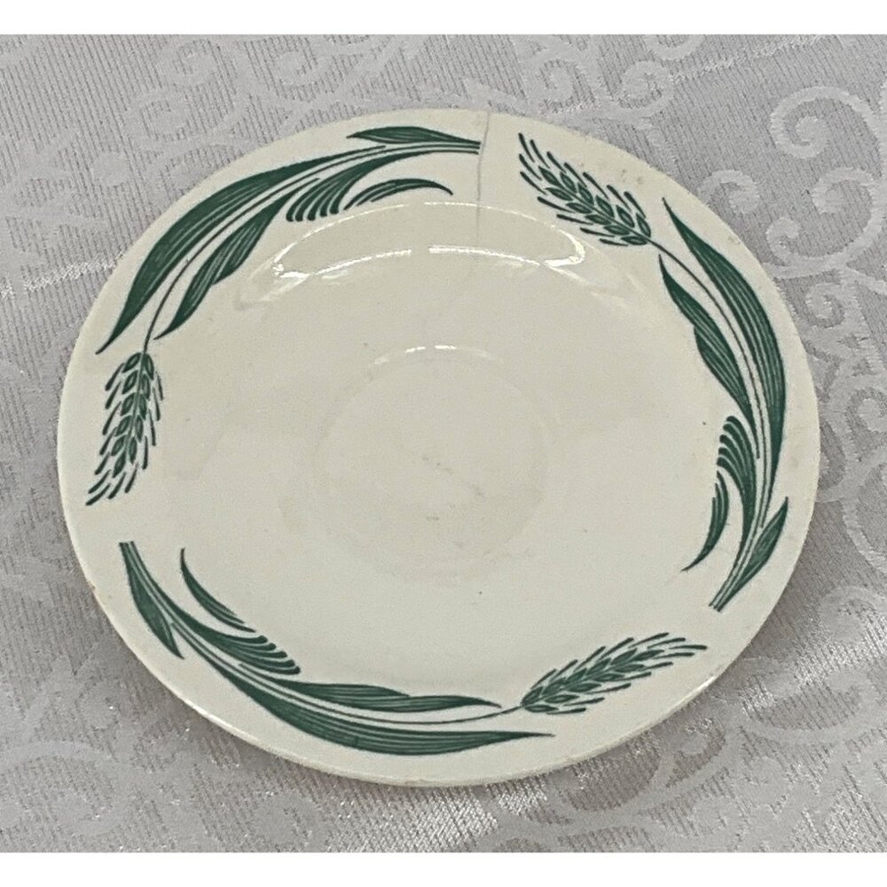Vintage‎ Homer Laughlin Saucer With Green Leaf Design